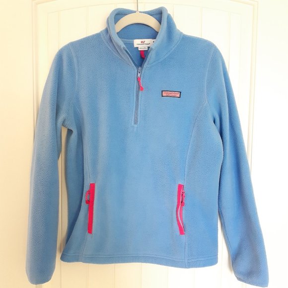 Vineyard Vines Sherpa 1/2 - Zip in Marlin Blue Pockets Size M - Picture 1 of 11